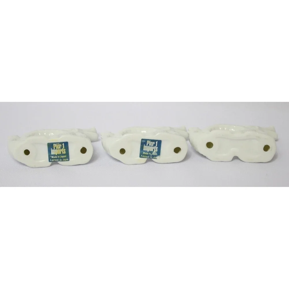 Vintage Pier 1 Imports‎ Ceramic Chinese Dragon Napkin Holder Rings Set of 3